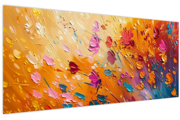 Slika - Slikanje šarenog cvijeća (120x50 cm)