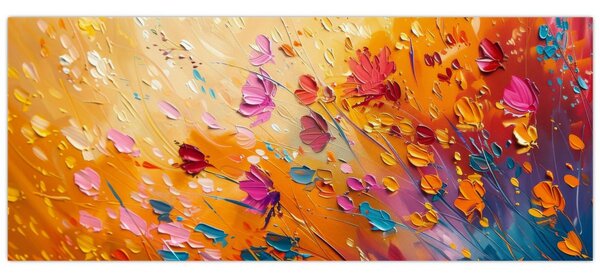 Slika - Slikanje šarenog cvijeća (120x50 cm)