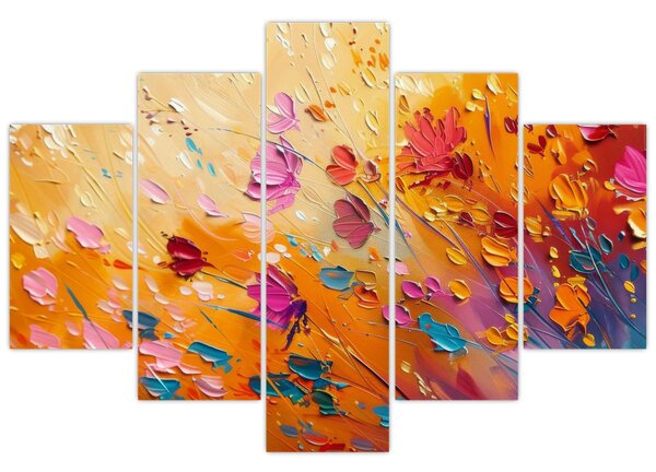 Slika - Slikanje šarenog cvijeća (150x105 cm)