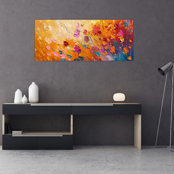 Slika - Slikanje šarenog cvijeća (120x50 cm)