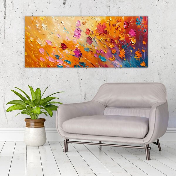 Slika - Slikanje šarenog cvijeća (120x50 cm)