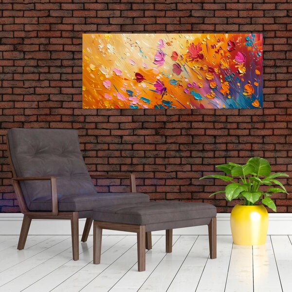 Slika - Slikanje šarenog cvijeća (120x50 cm)