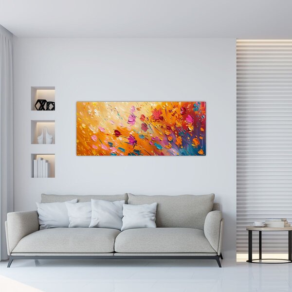 Slika - Slikanje šarenog cvijeća (120x50 cm)