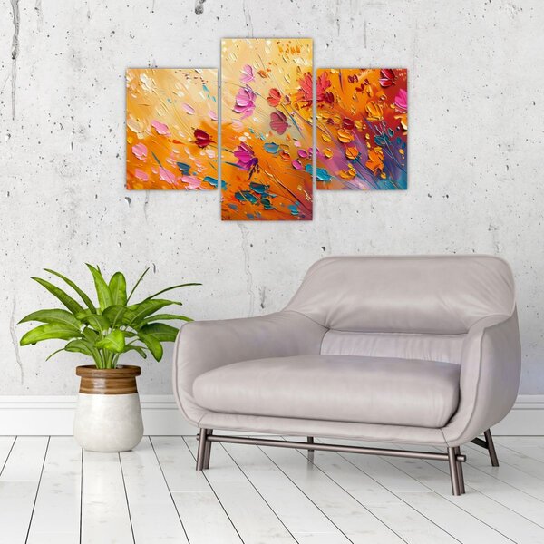 Slika - Slikanje šarenog cvijeća (90x60 cm)