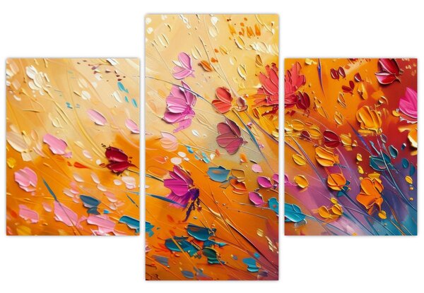 Slika - Slikanje šarenog cvijeća (90x60 cm)