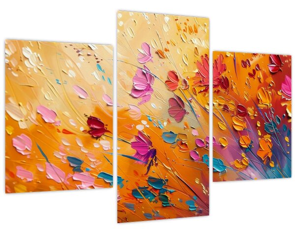 Slika - Slikanje šarenog cvijeća (90x60 cm)