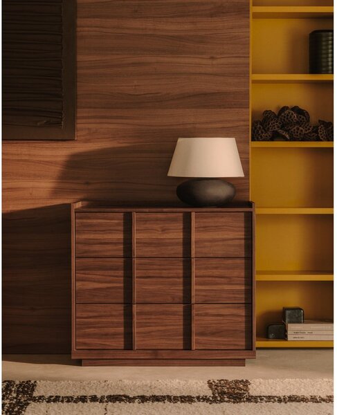 Smeđa komoda u dekoru oraha 100x78x50 cm Onix – Kave Home