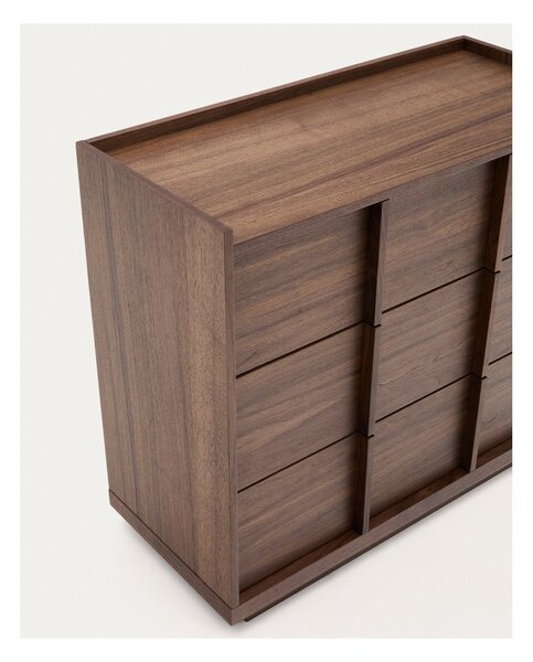 Smeđa komoda u dekoru oraha 100x78x50 cm Onix – Kave Home