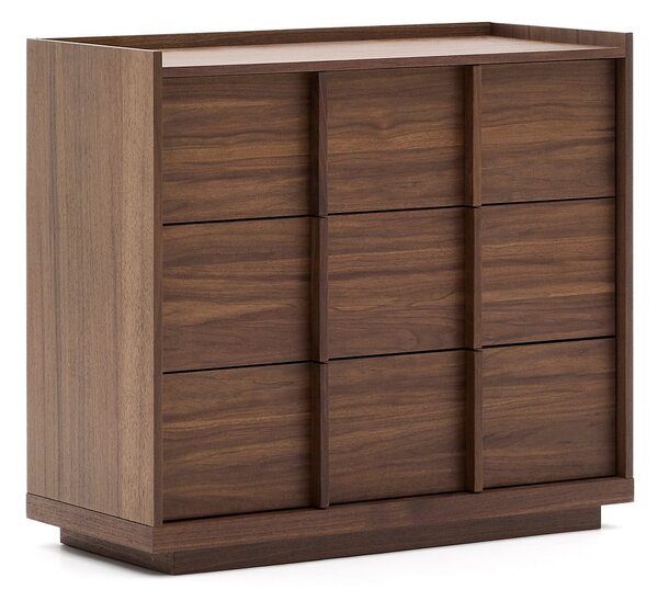 Smeđa komoda u dekoru oraha 100x78x50 cm Onix – Kave Home