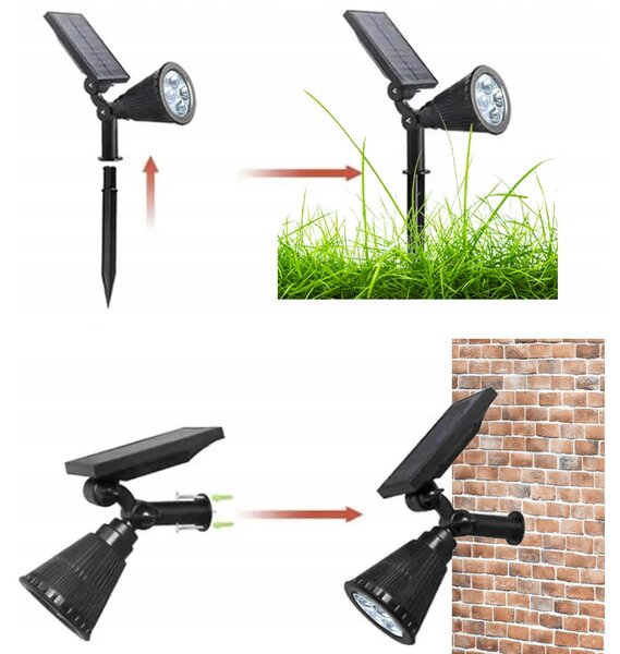 Sunčev reflektor pod ili zid 4 LED svjetiljka IP65