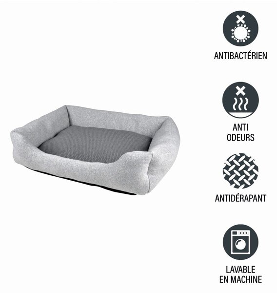 Svijetlo sivi krevet za pse 60x48 cm Graphene – Love Story