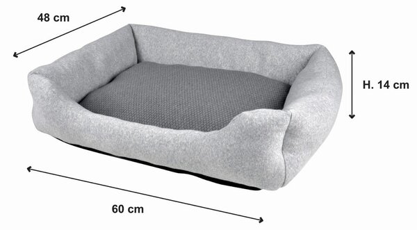 Svijetlo sivi krevet za pse 60x48 cm Graphene – Love Story