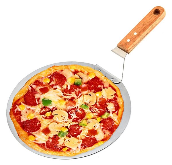 Snažni reket pizza od nehrđajućeg čelika 49 cm drveni držač