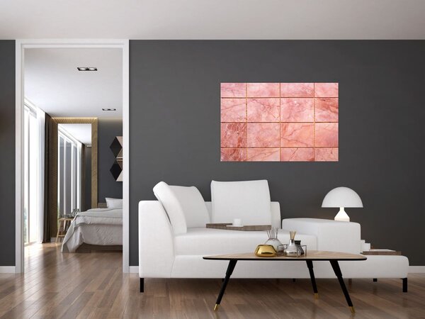Slika - Ružičaste, mramorirane pločice (90x60 cm)
