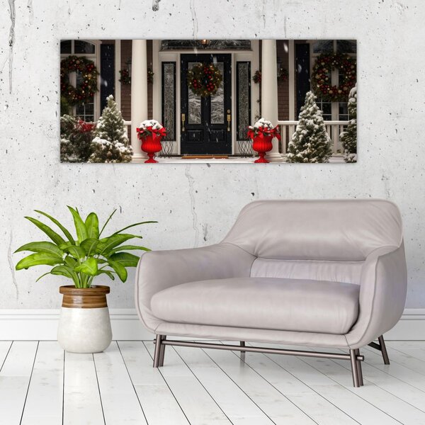Slika - Božićno ukrašena kuća (120x50 cm)