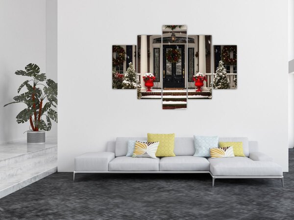 Slika - Božićno ukrašena kuća (150x105 cm)