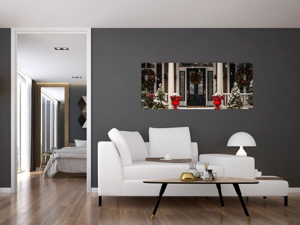 Slika - Božićno ukrašena kuća (120x50 cm)