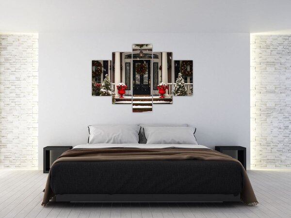 Slika - Božićno ukrašena kuća (150x105 cm)