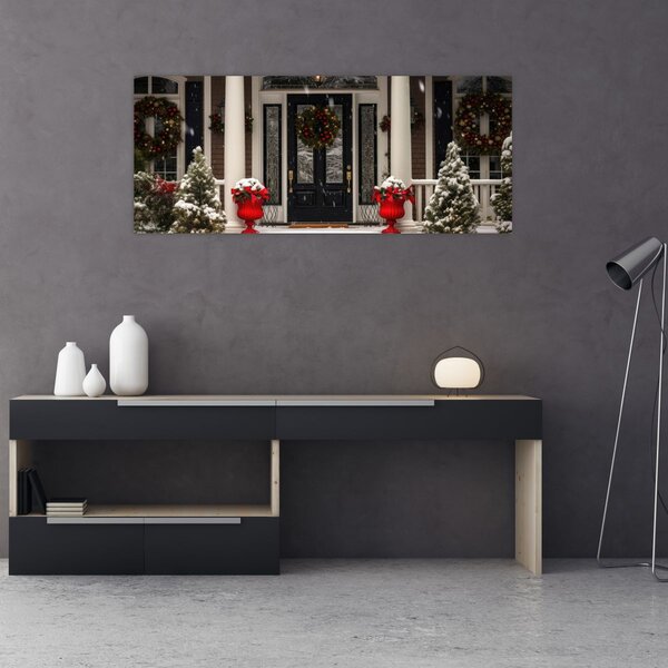 Slika - Božićno ukrašena kuća (120x50 cm)