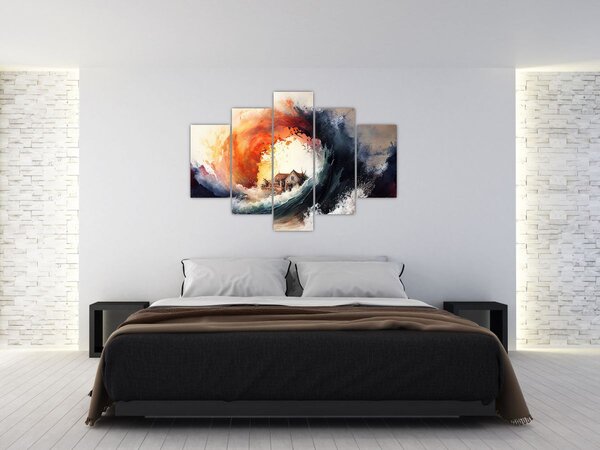 Slika - U vrtlogu poplave, akvarel (150x105 cm)