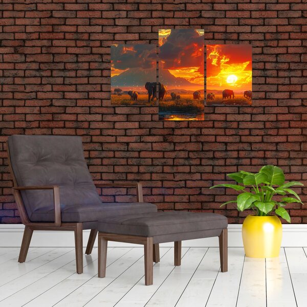 Slika - Krdo slonova (90x60 cm)