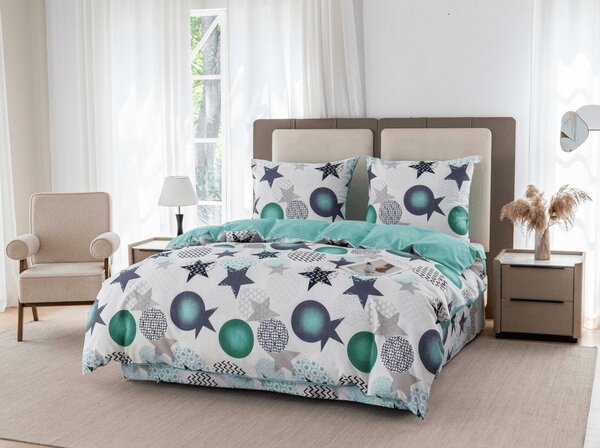 Flanel posteljina od mikrovlakana MINT STARS šarena Dimenzije posteljine: 70 x 90 cm | 140 x 200 cm