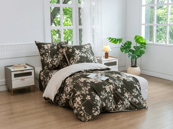 Flanel posteljina od mikrovlakana OLVERIA maslinasto zelena Dimenzije posteljine: 70 x 90 cm | 140 x 200 cm