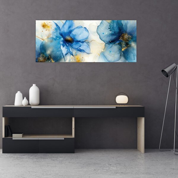 Slika - Cvijeće, slika tušem (120x50 cm)
