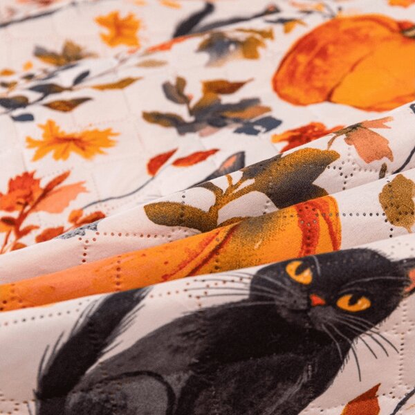 Prekrivač za krevet CATS AND PUMPKINS, šareni Dimenzije: 170 x 210 cm