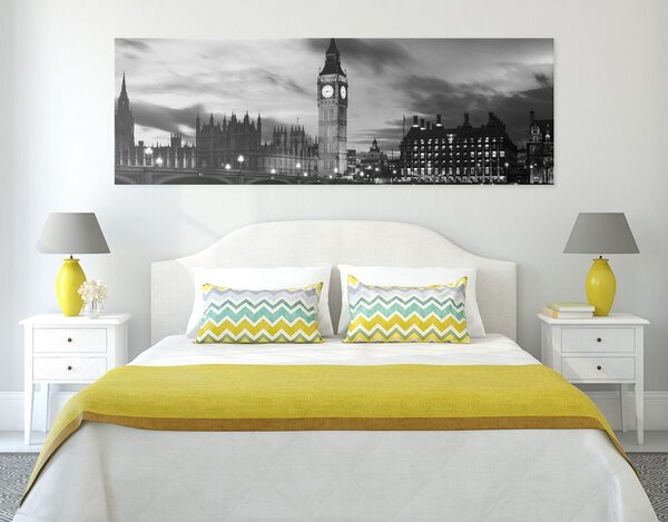 Slika Big Ben u Londonu u crno-bijelom dizajnu
