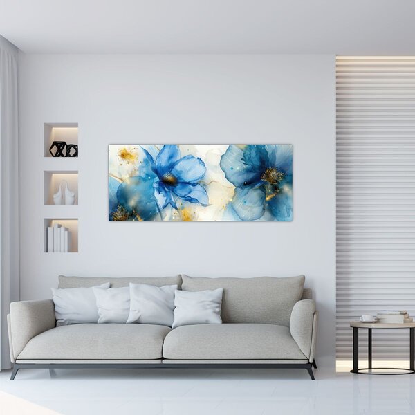 Slika - Cvijeće, slika tušem (120x50 cm)