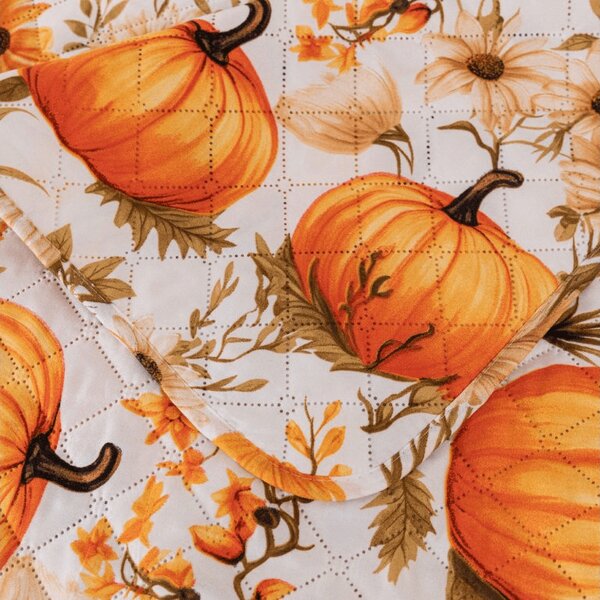 Prekrivač za krevet FLOWERS AND PUMPKINS, narančasti Dimenzije: 170 x 210 cm