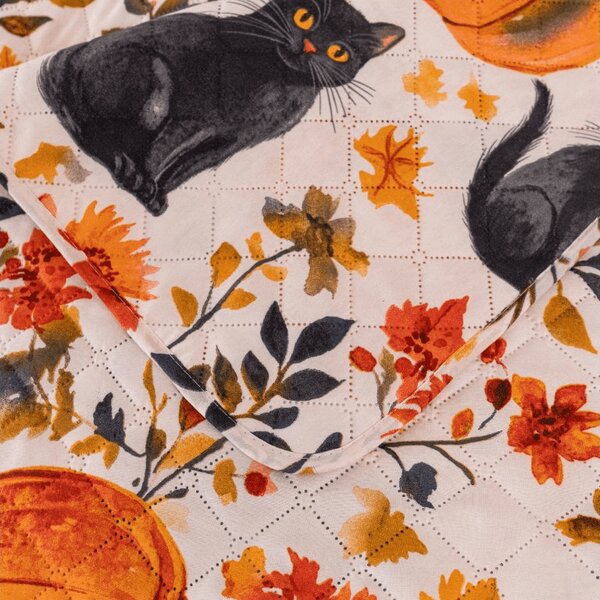 Prekrivač za krevet CATS AND PUMPKINS, šareni Dimenzije: 170 x 210 cm