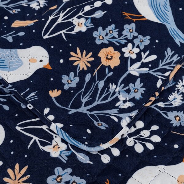 Prekrivač za krevet DENIM BIRDS, plavi Dimenzije: 170 x 210 cm