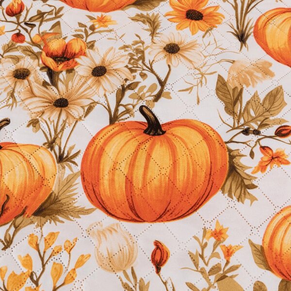 Prekrivač za krevet FLOWERS AND PUMPKINS, narančasti Dimenzije: 170 x 210 cm
