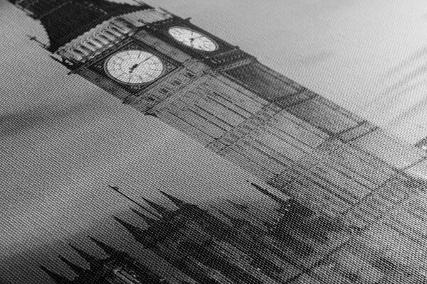 Slika Big Ben u Londonu u crno-bijelom dizajnu