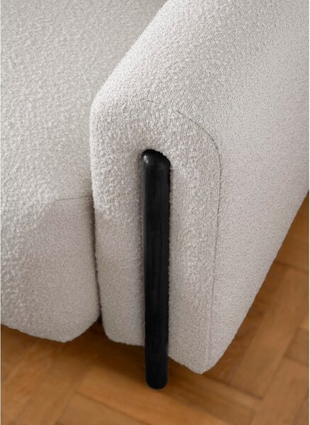 Sivo-bež sklopiva/s prostorom za odlaganje sofa od bouclé tkanine 244 cm Arcadova – ELTAP
