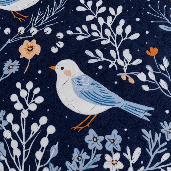 Prekrivač za krevet DENIM BIRDS, plavi Dimenzije: 170 x 210 cm