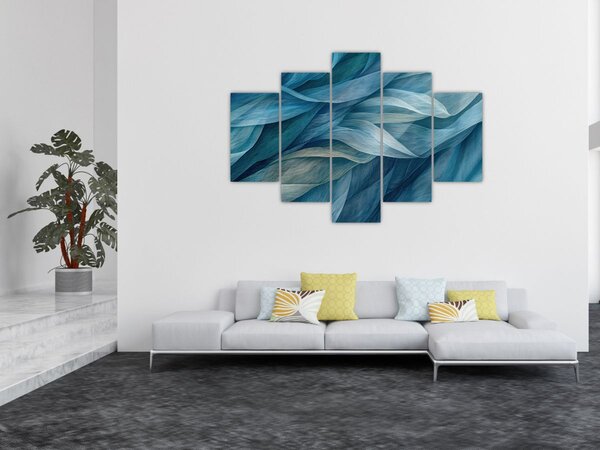 Slika - Plavi i bijeli valovi (150x105 cm)