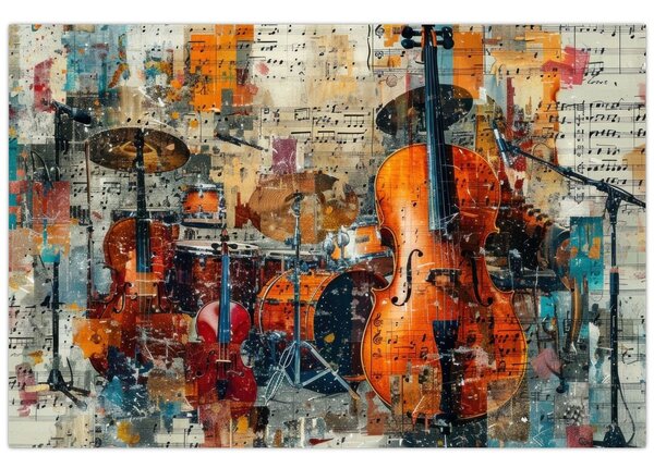 Slika - Glazbeni instrumenti (90x60 cm)