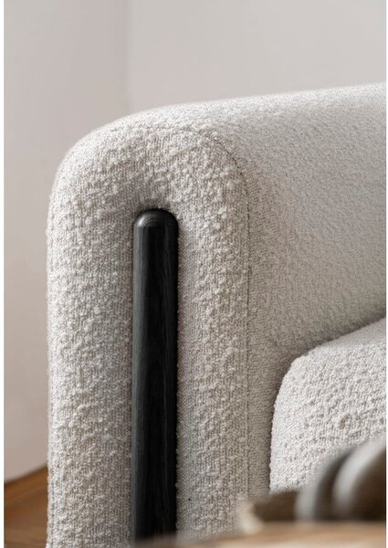 Sivo-bež sklopiva/s prostorom za odlaganje sofa od bouclé tkanine 244 cm Arcadova – ELTAP