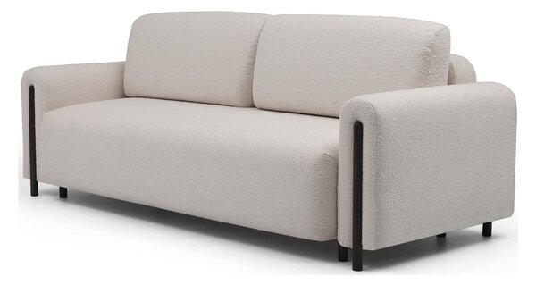 Sivo-bež sklopiva/s prostorom za odlaganje sofa od bouclé tkanine 244 cm Arcadova – ELTAP