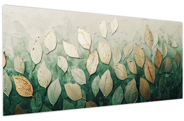 Slika - Zlatno-zeleno lišće (120x50 cm)