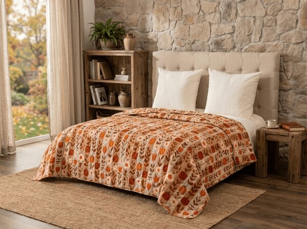 Prekrivač za krevet PUMPKIN STRIPES, šareni Dimenzije: 170 x 210 cm