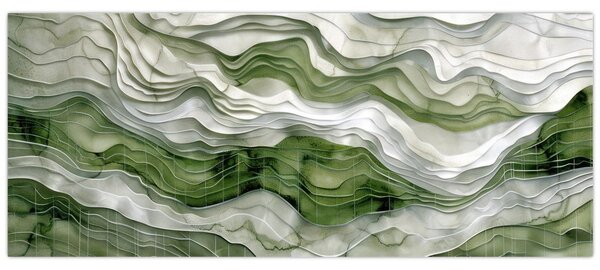 Slika - Zeleni i bijeli valovi (120x50 cm)