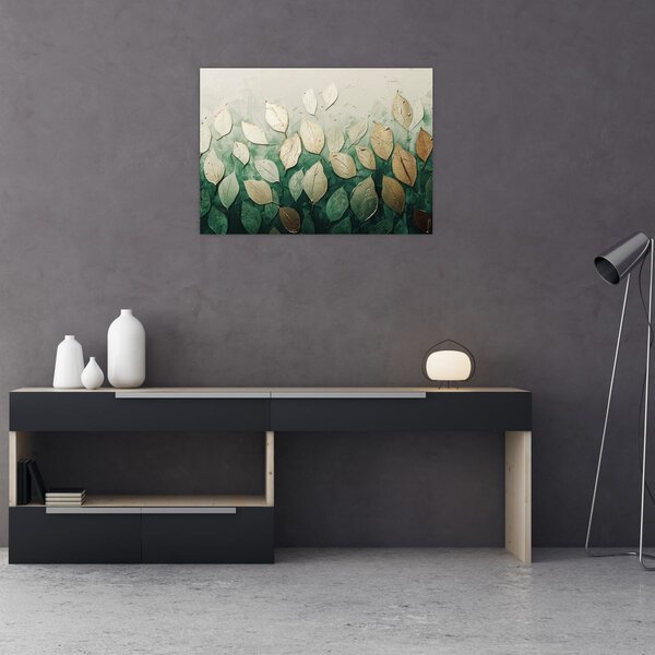 Slika - Zlatno-zeleno lišće (70x50 cm)
