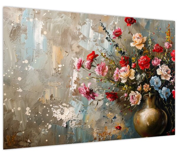 Slika - Vaza s cvijećem (90x60 cm)