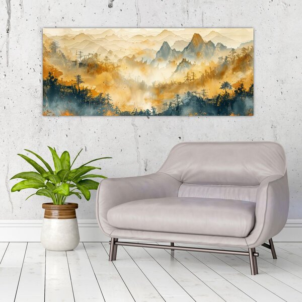 Slika - Planine, akvarel (120x50 cm)