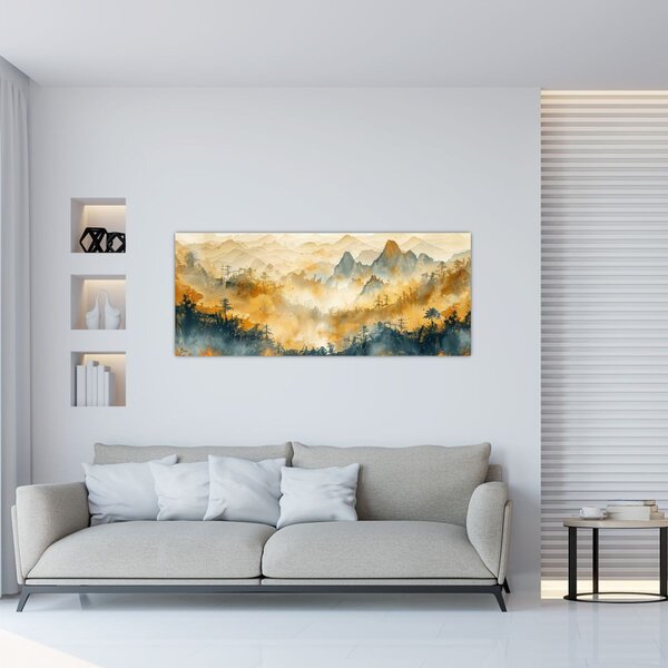 Slika - Planine, akvarel (120x50 cm)