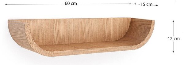 Polica u dekoru jasena u prirodnoj boji 60 cm Salaya – Kave Home